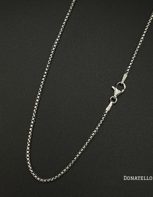 Load image into Gallery viewer, Sterling Silver 925 Round Box Link Chain 1.8MM, 16"-24", Round Box Chain Necklace, Italian Made Sterling Silver 925 Unisex Chain by Donatello Gian
