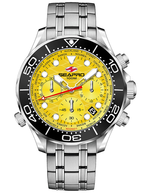 Load image into Gallery viewer, Seapro Men's Mondial Timer Yellow Dial Watch - SP0153 by Balec Group
