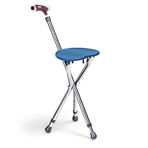 Load image into Gallery viewer, Lightweight Adjustable Folding Cane Seat with Light-Blue
