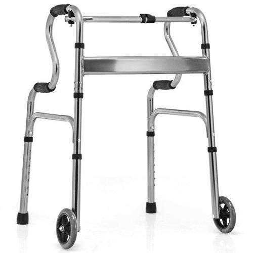 Load image into Gallery viewer, Aluminum Heavy-Duty Folding Wheeled Stand-Assist Walker-Gray
