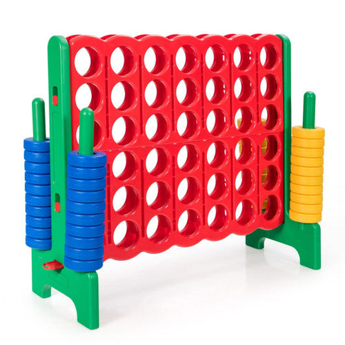 Load image into Gallery viewer, Jumbo 4-to-Score Giant Game Set with 42 Jumbo Rings and Quick-Release Slider-Green
