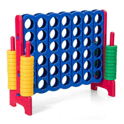 Load image into Gallery viewer, Jumbo 4-to-Score Giant Game Set with 42 Jumbo Rings and Quick-Release Slider-Red
