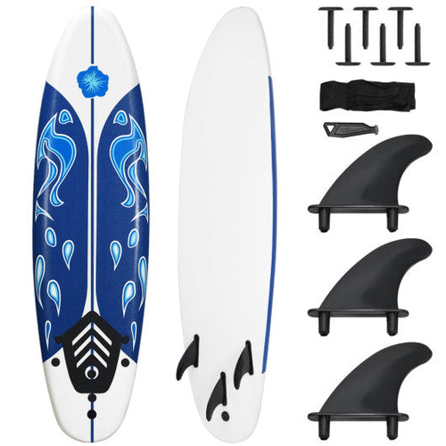 Load image into Gallery viewer, 6 Feet Surfboard with 3 Detachable Fins-White
