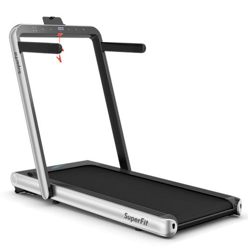 Load image into Gallery viewer, 4.75HP 2 In 1 Folding Treadmill with Remote APP Control-Silver
