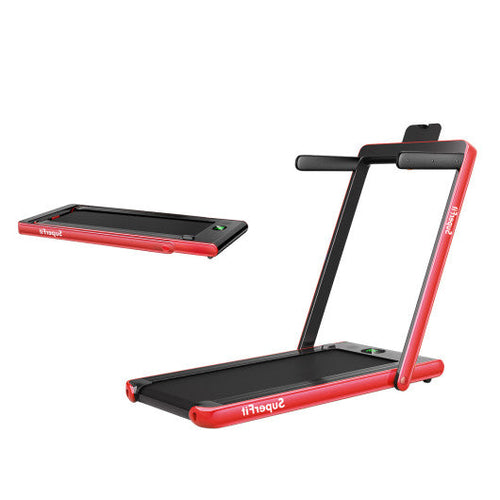 Load image into Gallery viewer, 2.25HP 2 in 1 Folding Treadmill with APP Speaker Remote Control-Red
