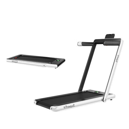 Load image into Gallery viewer, 2.25HP 2 in 1 Folding Treadmill with APP Speaker Remote Control-White

