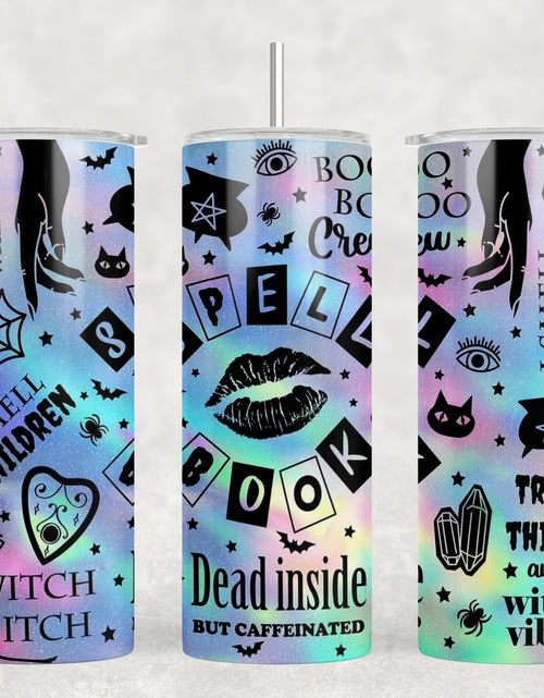 Load image into Gallery viewer, Spell Book - 20 oz Steel Skinny Tumbler - Optional Blue Tooth Speaker - Speaker Color will Vary by Rowdy Ridge Co
