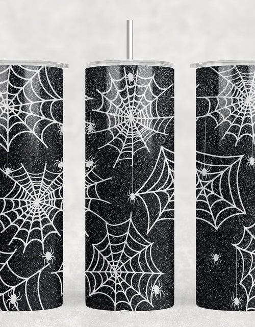 Load image into Gallery viewer, Spider Webs - 20 oz Steel Skinny Tumbler - Optional Blue Tooth Speaker - Speaker Color will Vary by Rowdy Ridge Co
