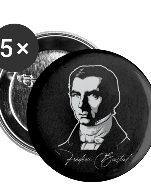 Load image into Gallery viewer, Frederic Bastiat  Buttons small 1'' (5-pack) by Proud Libertarian
