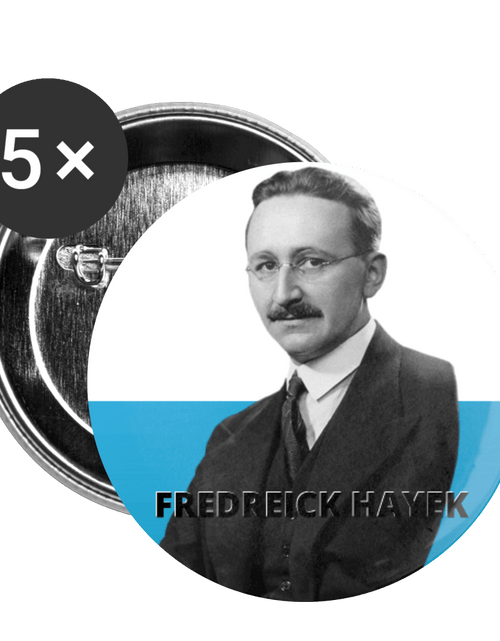 Load image into Gallery viewer, Frederick Hayek Buttons small 1'' (5-pack) by Proud Libertarian
