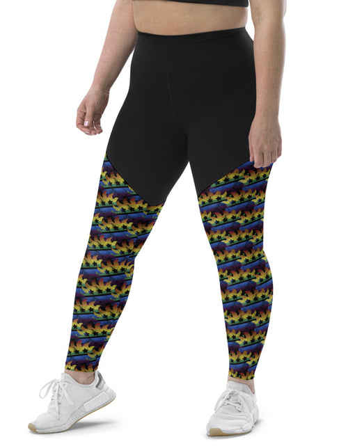 Load image into Gallery viewer, LGBTQ+ Libertarian Porcupine Sports Leggings by Proud Libertarian
