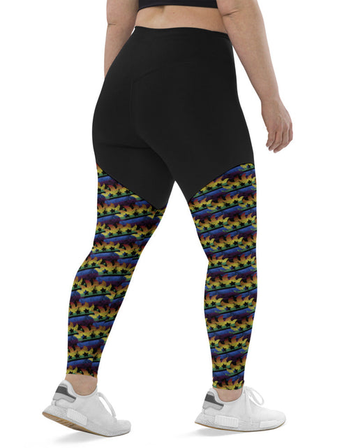 Load image into Gallery viewer, LGBTQ+ Libertarian Porcupine Sports Leggings by Proud Libertarian
