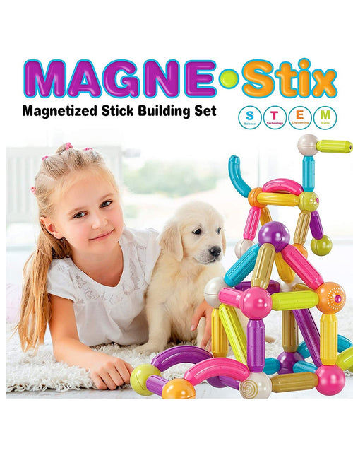 Load image into Gallery viewer, Contixo ST2 Kids Magnetic Stix Stick 68 PCs 3D Building Blocks by Contixo
