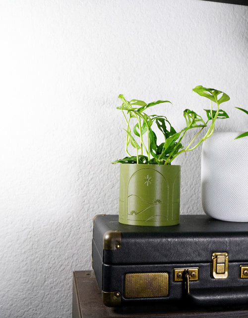 Load image into Gallery viewer, Starry Night Planter Pot with Drainage and Drip Tray, Unique Plant Gifts by Rosebud HomeGoods
