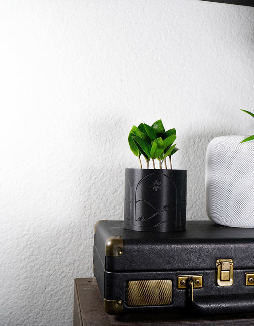 Load image into Gallery viewer, Starry Night Planter Pot with Drainage and Drip Tray, Unique Plant Gifts by Rosebud HomeGoods
