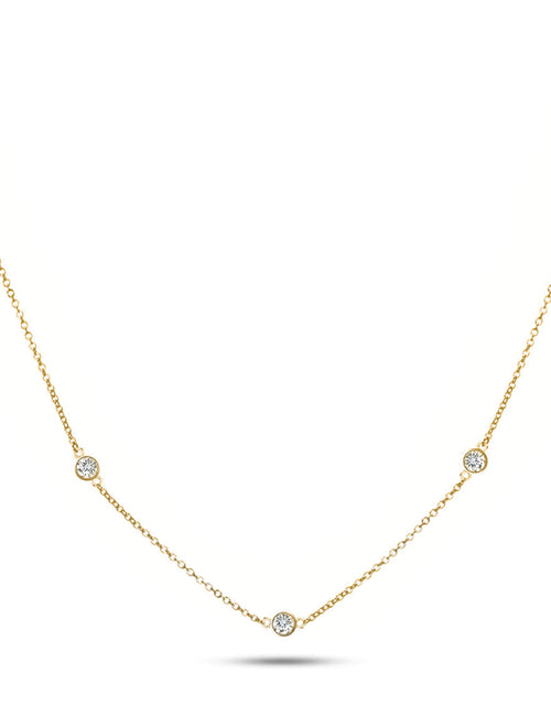 Load image into Gallery viewer, Solid Sterling Silver Round Cut Station Necklace by Donatello Gian
