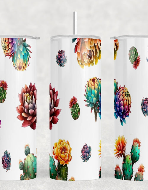 Load image into Gallery viewer, Succulents|Skinny Tumbler|Optional Bluetooth Speaker| Speaker Color Varies by Rowdy Ridge Co
