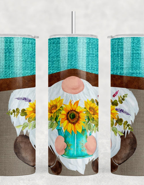 Load image into Gallery viewer, Summer Gnome - 20 oz Steel Skinny Tumbler - Optional Blue Tooth Speaker - Speaker Color will Vary by Rowdy Ridge Co
