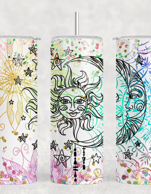 Load image into Gallery viewer, Sun and Moon - 20 oz Steel Skinny Tumbler - Optional Blue Tooth Speaker - Speaker Color will Vary by Rowdy Ridge Co

