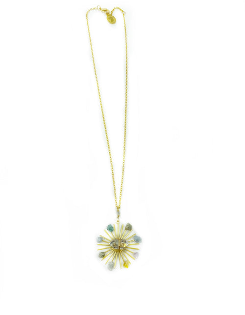 Load image into Gallery viewer, Sunburst Healing Crystal Grid Necklace by Ariana Ost
