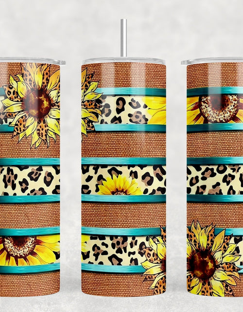 Load image into Gallery viewer, Sunflower Burlap - 20 oz Steel Skinny Tumbler - Optional Blue Tooth Speaker - Speaker Color will Vary by Rowdy Ridge Co
