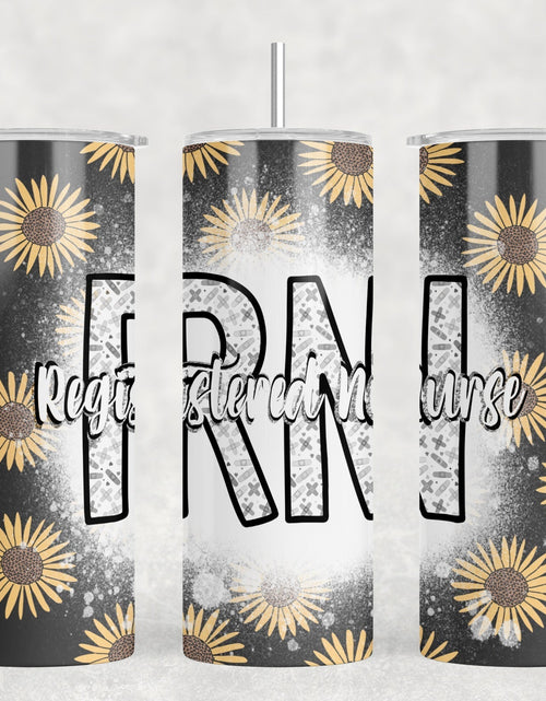 Load image into Gallery viewer, Sunflower Registered Nurse  - 20 oz Steel Skinny Tumbler - Optional Blue Tooth Speaker - Speaker Color will Vary by Rowdy Ridge Co

