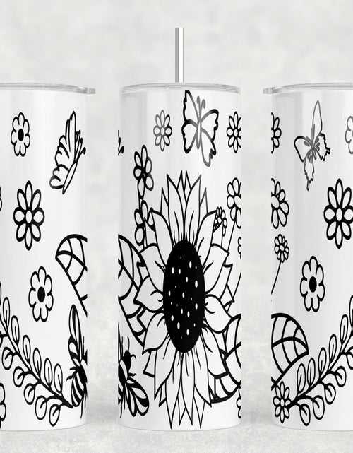 Load image into Gallery viewer, Sunflower|Skinny Tumbler|Optional Bluetooth Speaker| Speaker Color Varies by Rowdy Ridge Co
