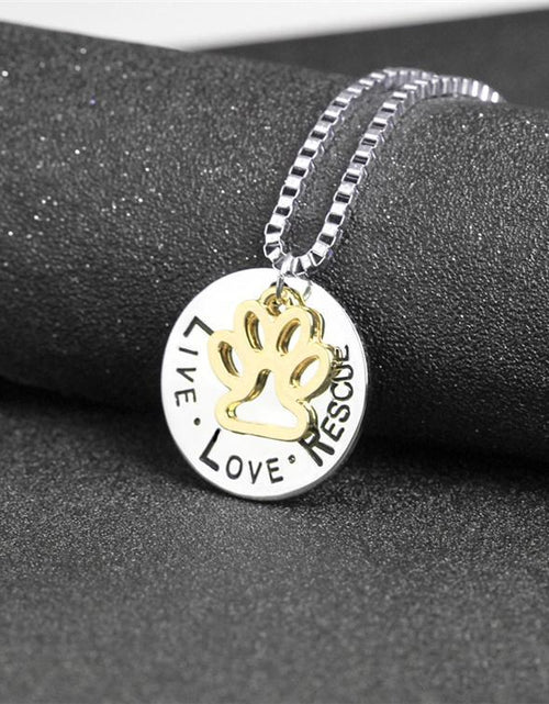 Load image into Gallery viewer, Round Dog Paw Tag Short Necklace by Furr Baby Gifts
