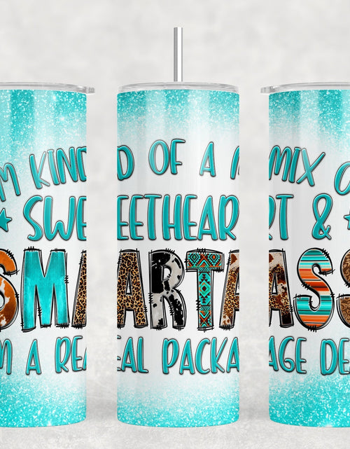 Load image into Gallery viewer, Sweetheart and Smartass|Skinny Tumbler|Optional Bluetooth Speaker| Speaker Color Varies by Rowdy Ridge Co
