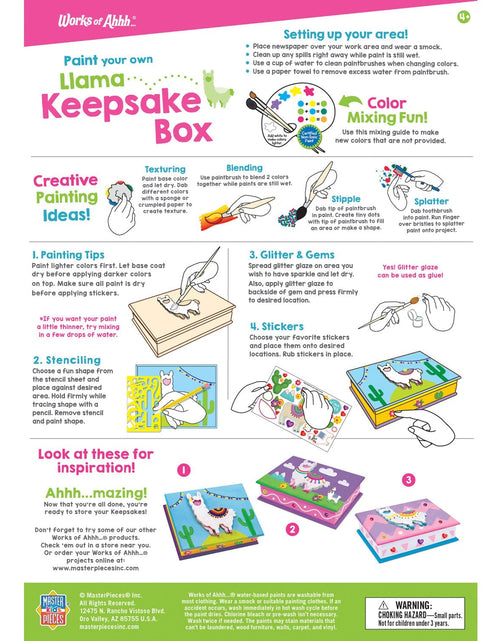 Load image into Gallery viewer, Llama Keepsake Box Wood Craft &amp; Paint Kit by MasterPieces Puzzle Company INC
