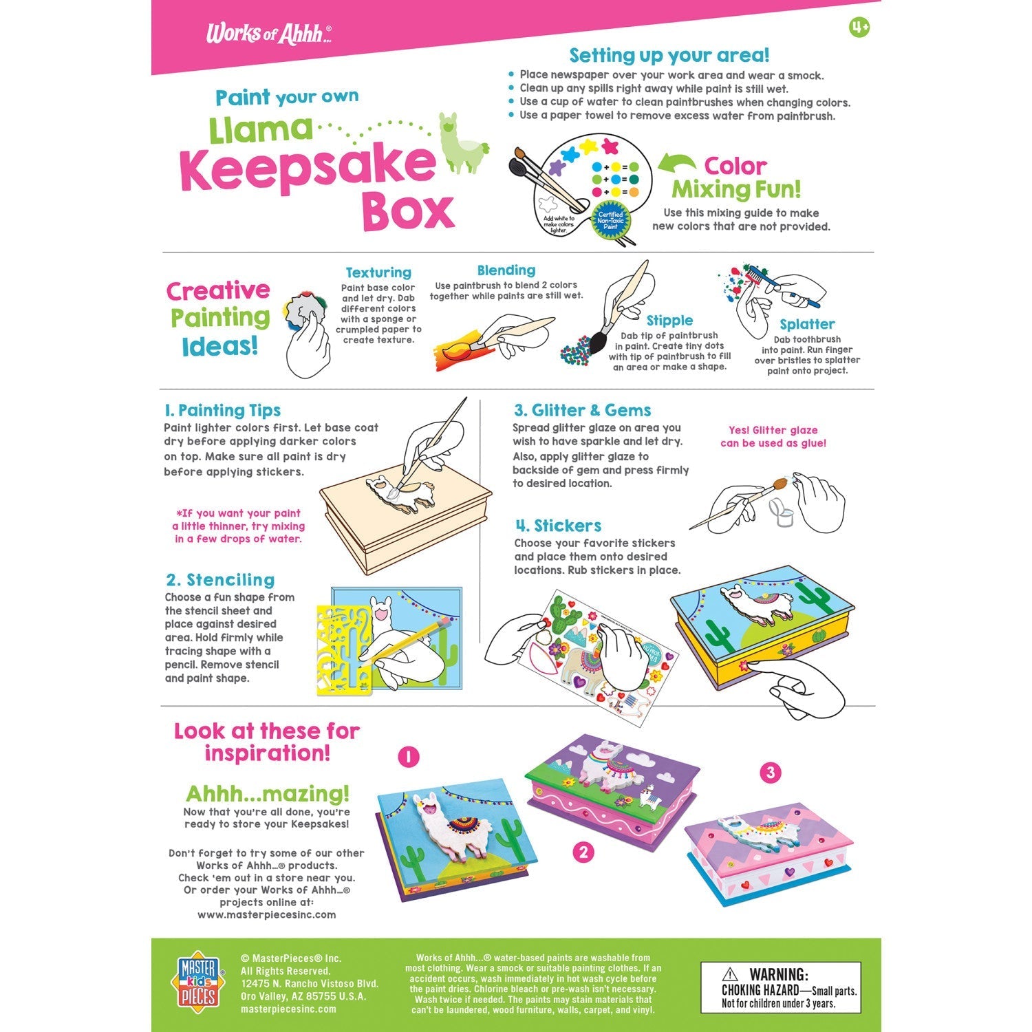 Llama Keepsake Box Wood Craft & Paint Kit by MasterPieces Puzzle Company INC