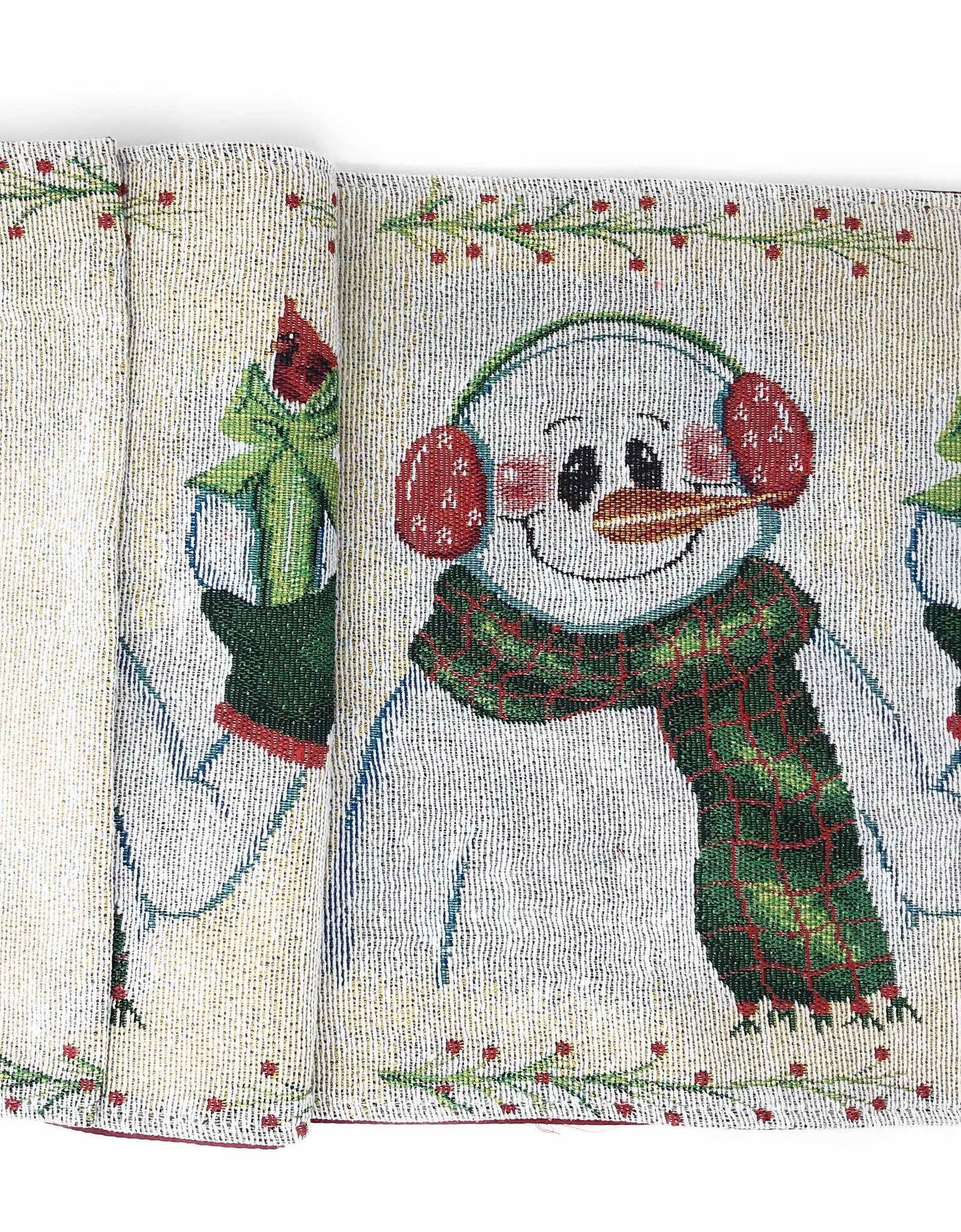 DaDa Bedding Set of 8 Pieces Magical Snowman Holiday Table Tapestry - 4 Placemats, 2 Table Runners, 2 Throw Pillow Covers (9733) by DaDa Bedding Collection