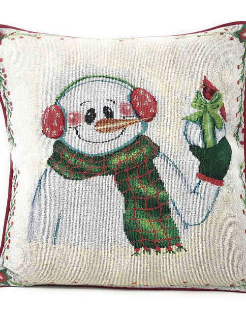Load image into Gallery viewer, DaDa Bedding Set of 8 Pieces Magical Snowman Holiday Table Tapestry - 4 Placemats, 2 Table Runners, 2 Throw Pillow Covers (9733) by DaDa Bedding Collection
