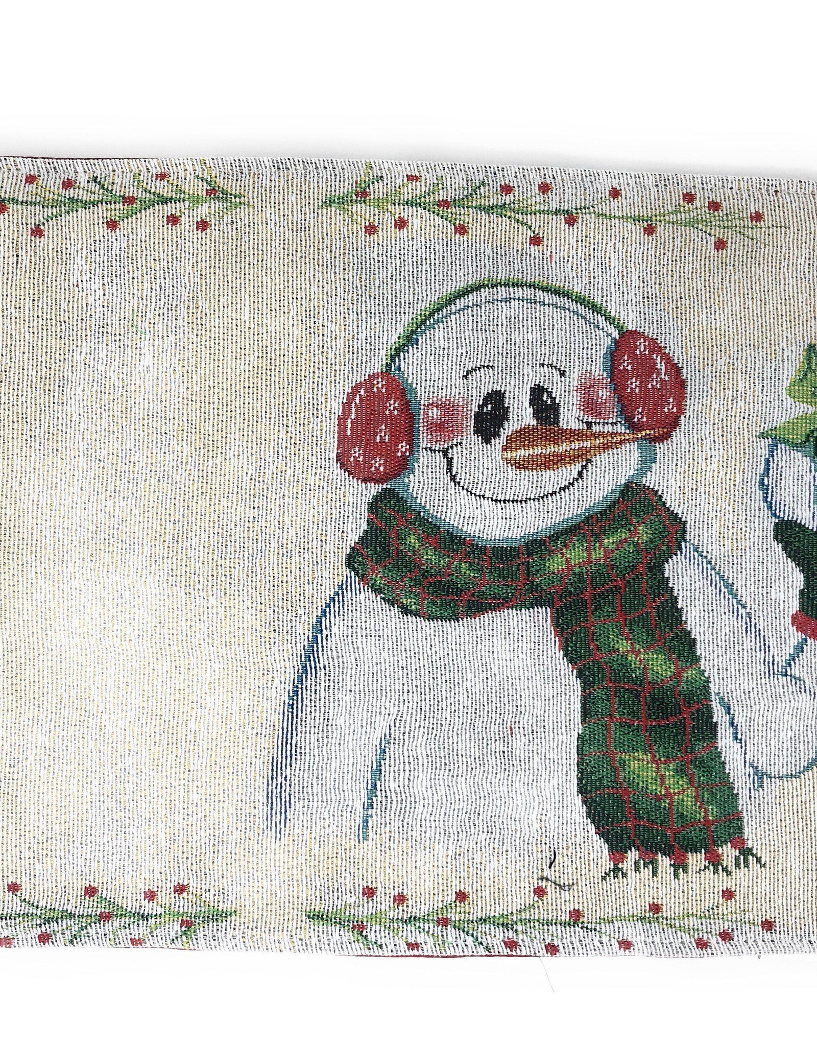 DaDa Bedding Set of 8 Pieces Magical Snowman Holiday Table Tapestry - 4 Placemats, 2 Table Runners, 2 Throw Pillow Covers (9733) by DaDa Bedding Collection