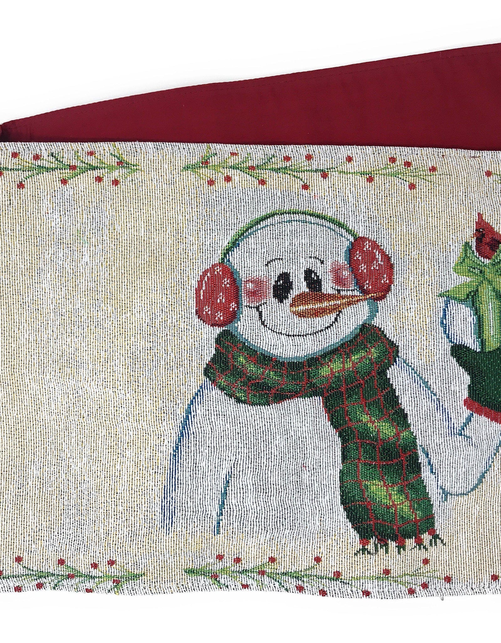 DaDa Bedding Set of 8 Pieces Magical Snowman Holiday Table Tapestry - 4 Placemats, 2 Table Runners, 2 Throw Pillow Covers (9733) by DaDa Bedding Collection