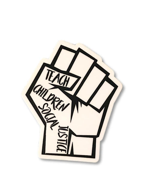 Load image into Gallery viewer, Teach Children Social Justice Sticker by Kind Cotton
