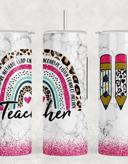 Load image into Gallery viewer, Teacher - 20 oz Steel Skinny Tumbler - Optional Blue Tooth Speaker - Speaker Color will Vary by Rowdy Ridge Co
