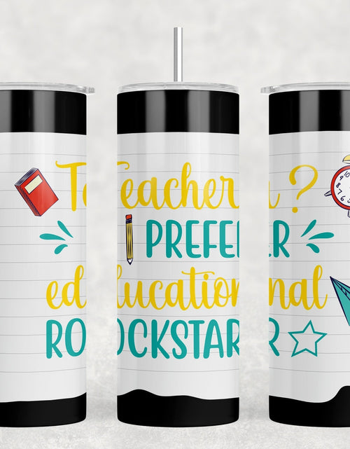 Load image into Gallery viewer, Teacher - 20 oz Steel Skinny Tumbler - Optional Blue Tooth Speaker - Speaker Color will Vary by Rowdy Ridge Co

