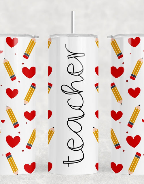 Load image into Gallery viewer, Teacher - 20 oz Steel Skinny Tumbler - Optional Blue Tooth Speaker - Speaker Color will Vary by Rowdy Ridge Co
