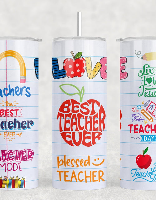 Load image into Gallery viewer, Teacher - 20 oz Steel Skinny Tumbler - Optional Blue Tooth Speaker - Speaker Color will Vary by Rowdy Ridge Co
