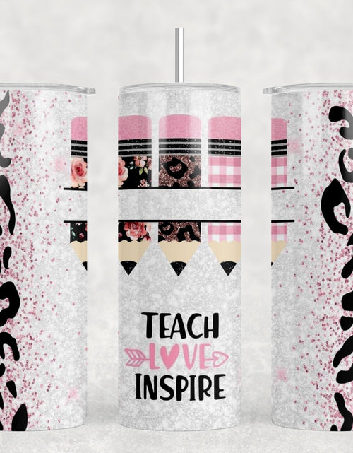 Load image into Gallery viewer, Teacher|Skinny Tumbler|Optional Bluetooth Speaker| Speaker Color Varies by Rowdy Ridge Co
