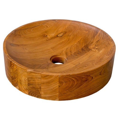 Load image into Gallery viewer, 16 Inch Teak Wood Washbasin with Smooth Finish and Rounded Corners
