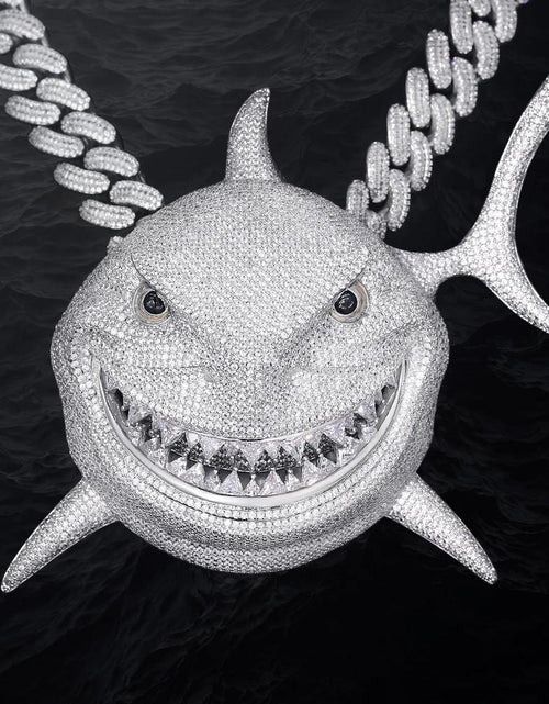 Load image into Gallery viewer, Tekashi 6ix9ine’s Iced Out Shark Pendant (Large Size 5 Inch Tall) by Bling Proud | Urban Jewelry Online Store
