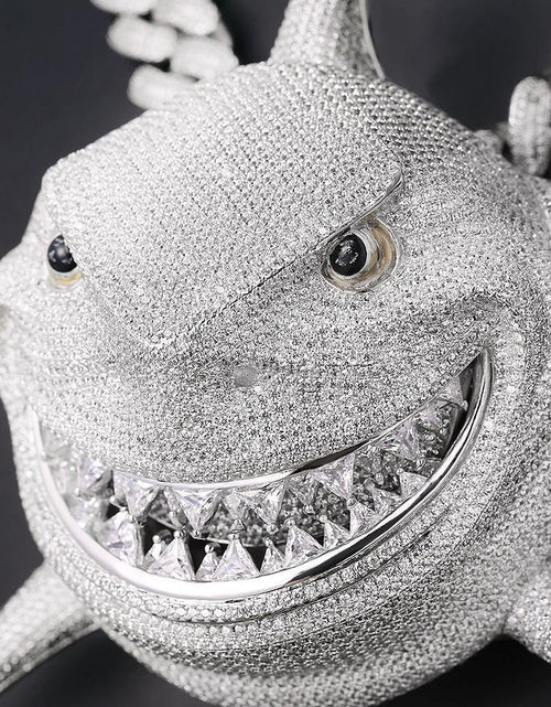 Load image into Gallery viewer, Tekashi 6ix9ine’s Iced Out Shark Pendant (Large Size 5 Inch Tall) by Bling Proud | Urban Jewelry Online Store
