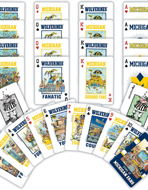 Load image into Gallery viewer, Michigan Wolverines Fan Deck Playing Cards - 54 Card Deck by MasterPieces Puzzle Company INC
