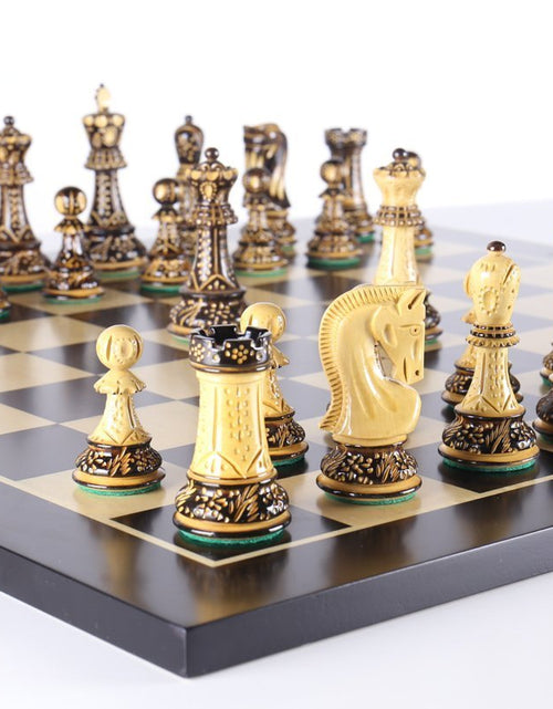 Load image into Gallery viewer, The 4" Burnt Zagreb Chess Set Combo by Chess House
