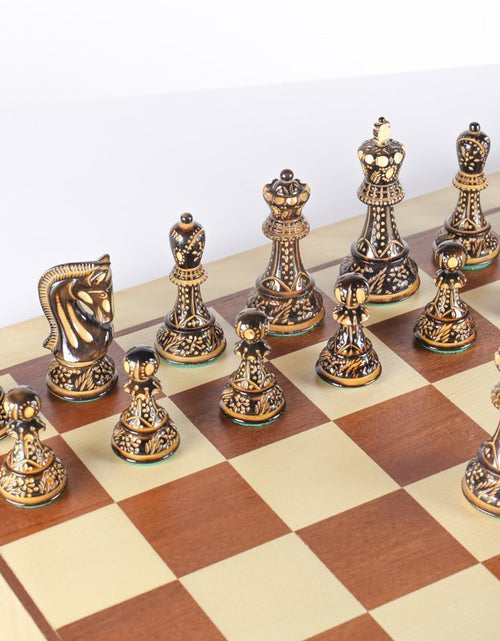 Load image into Gallery viewer, The 4" Burnt Zagreb Chess Set Combo by Chess House
