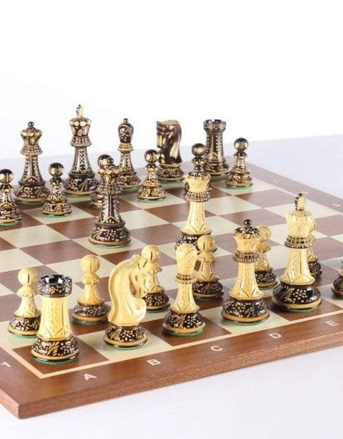 Load image into Gallery viewer, The 4" Burnt Zagreb Chess Set Combo by Chess House
