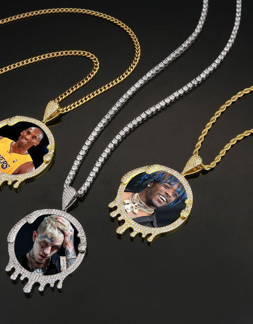 Load image into Gallery viewer, THE DRIP® - Custom Iced Out Round Photo Pendant by Bling Proud | Urban Jewelry Online Store
