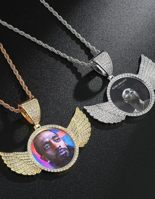 Load image into Gallery viewer, THE FLYING ANGEL® - Custom Round Photo Pendant by Bling Proud | Urban Jewelry Online Store
